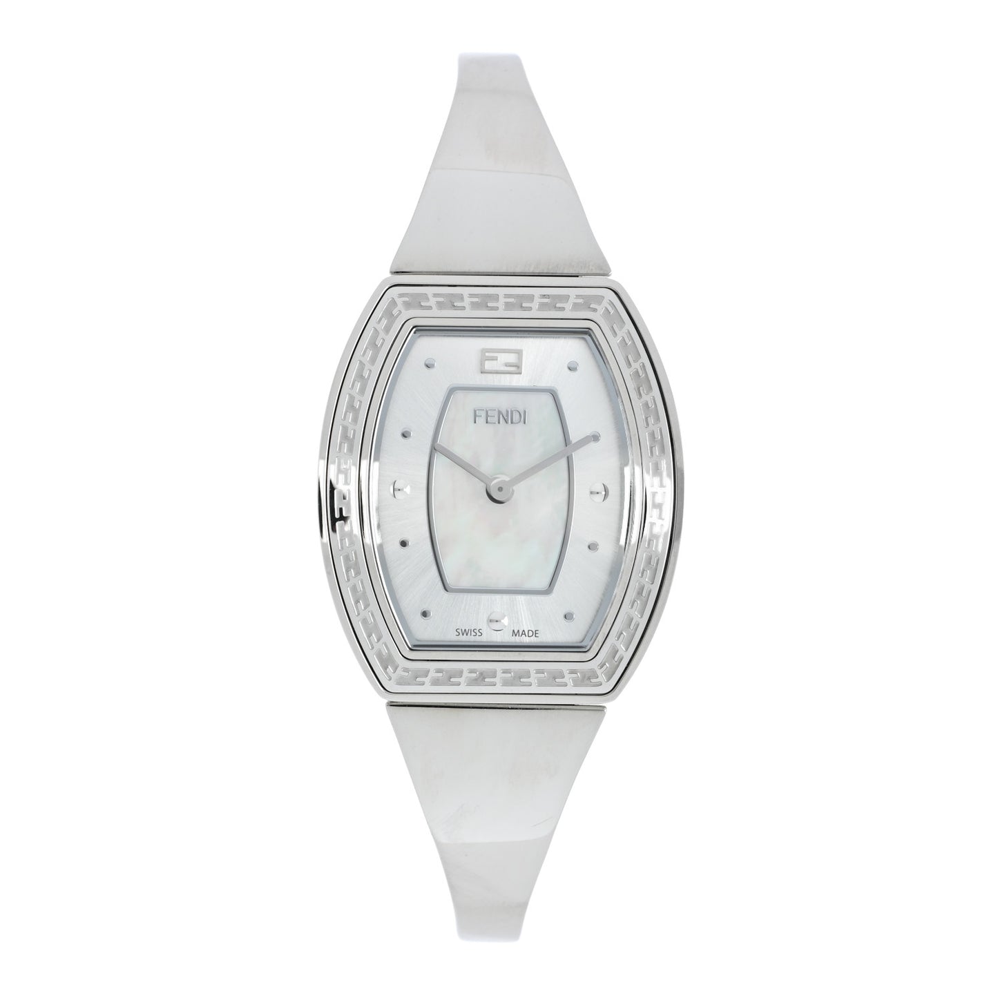 Stainless Steel Mother of Pearl 28mm Fendi My Way Tonneau Quartz Watch