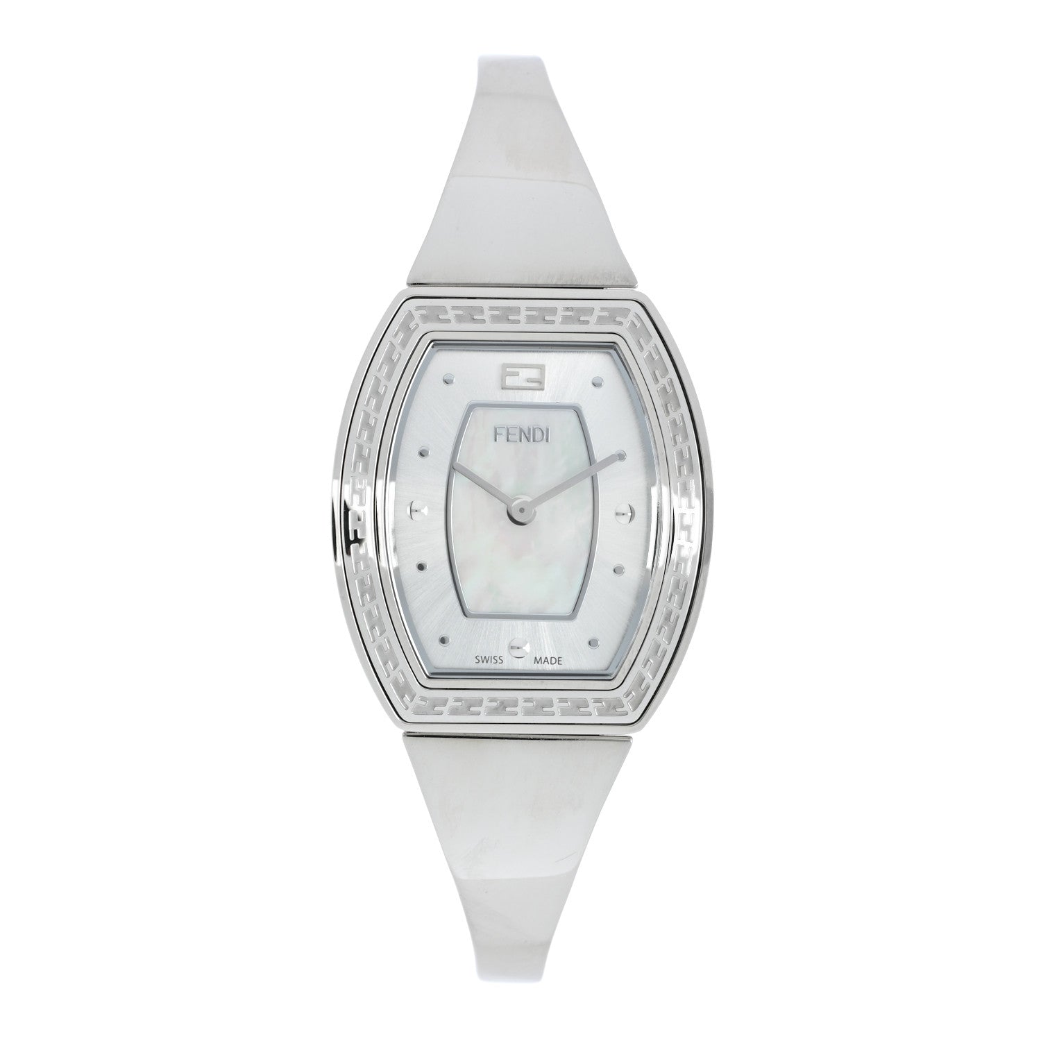 Fendi Stainless Steel Mother of Pearl 28mm Fendi My Way Tonneau Quartz Watch 1 of 5