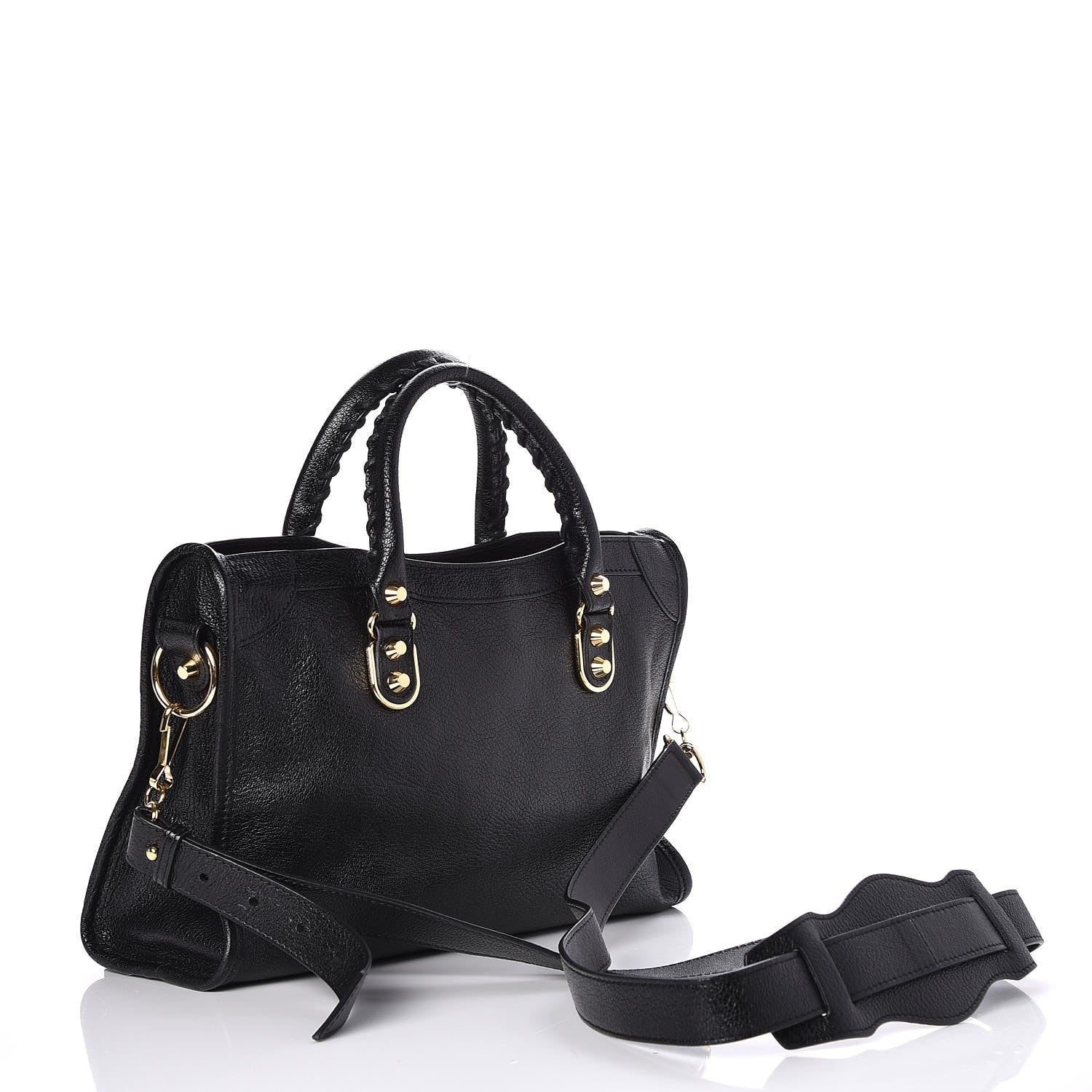 Balenciaga Chevre Gold Metallic Edge Hardware S City Black 3 of 8