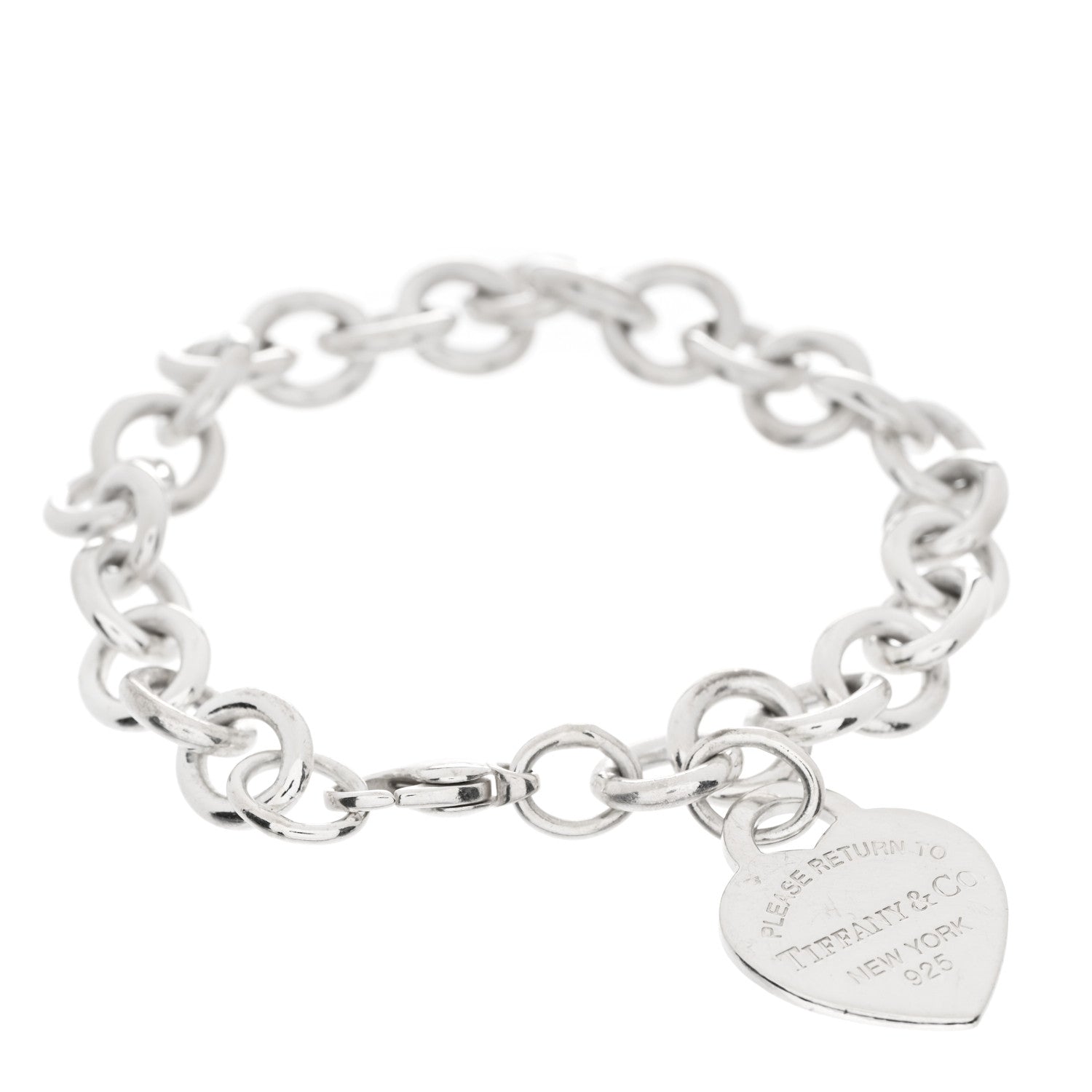 Tiffany Sterling Silver Return to Tiffany Heart Tag Charm Bracelet 1 of 3