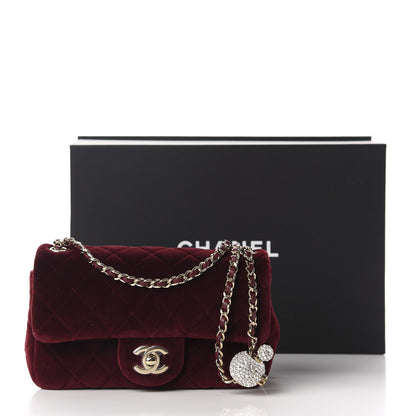 Chanel Velvet Quilted Mini Rectangular Pearl Crush Flap Burgundy 11 of 11