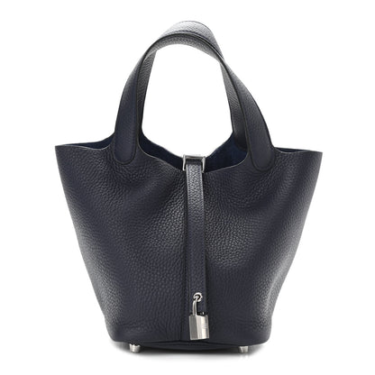 Hermes Taurillon Clemence Picotin Lock 18 PM Bleu Nuit 1 of 12