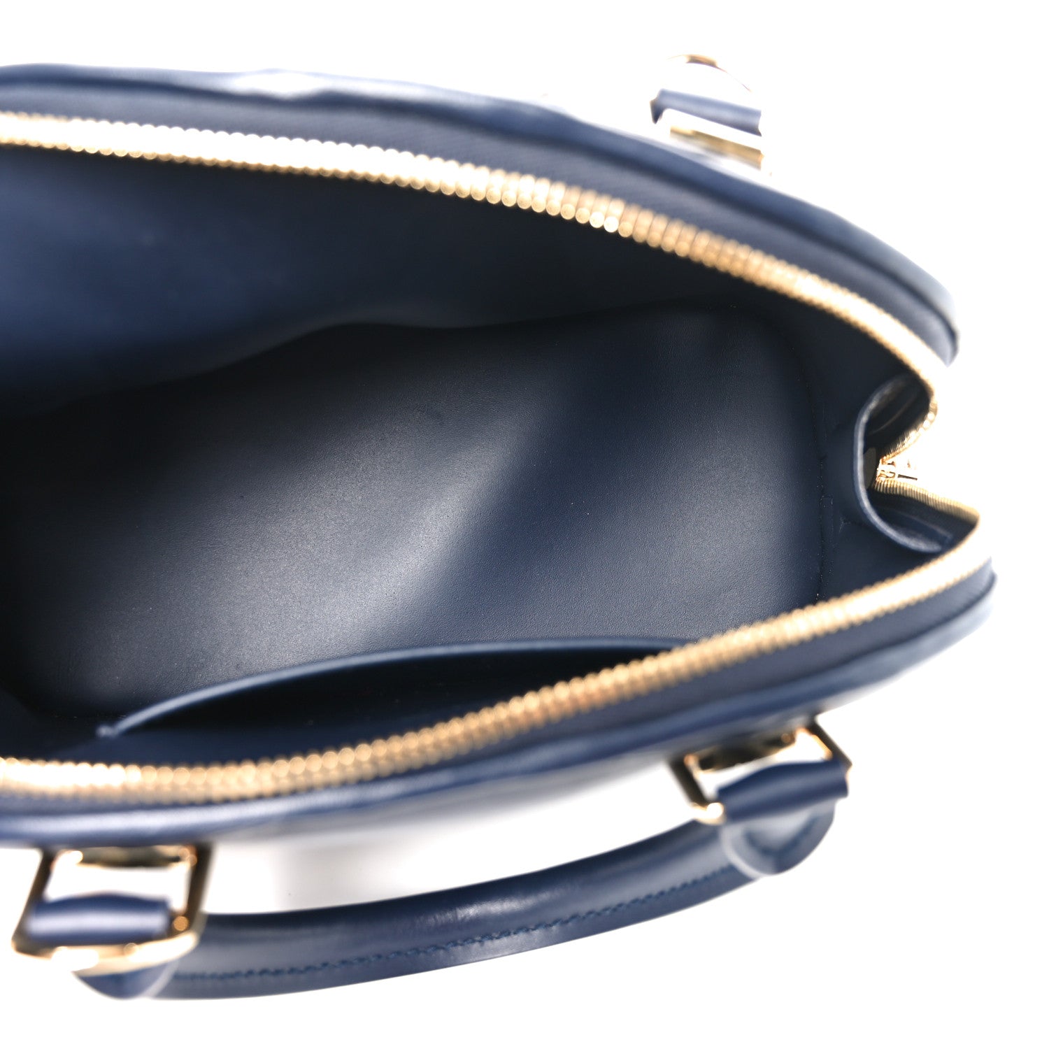 Louis Vuitton Lambskin Malletage Alma BB Navy Blue 5 of 9