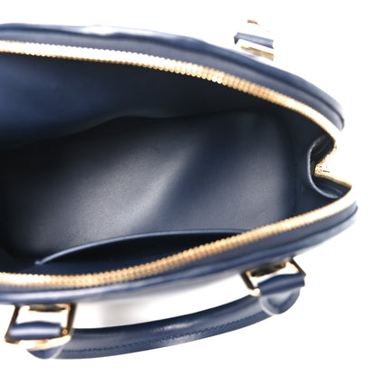Louis Vuitton Lambskin Malletage Alma BB Navy Blue 5 of 9