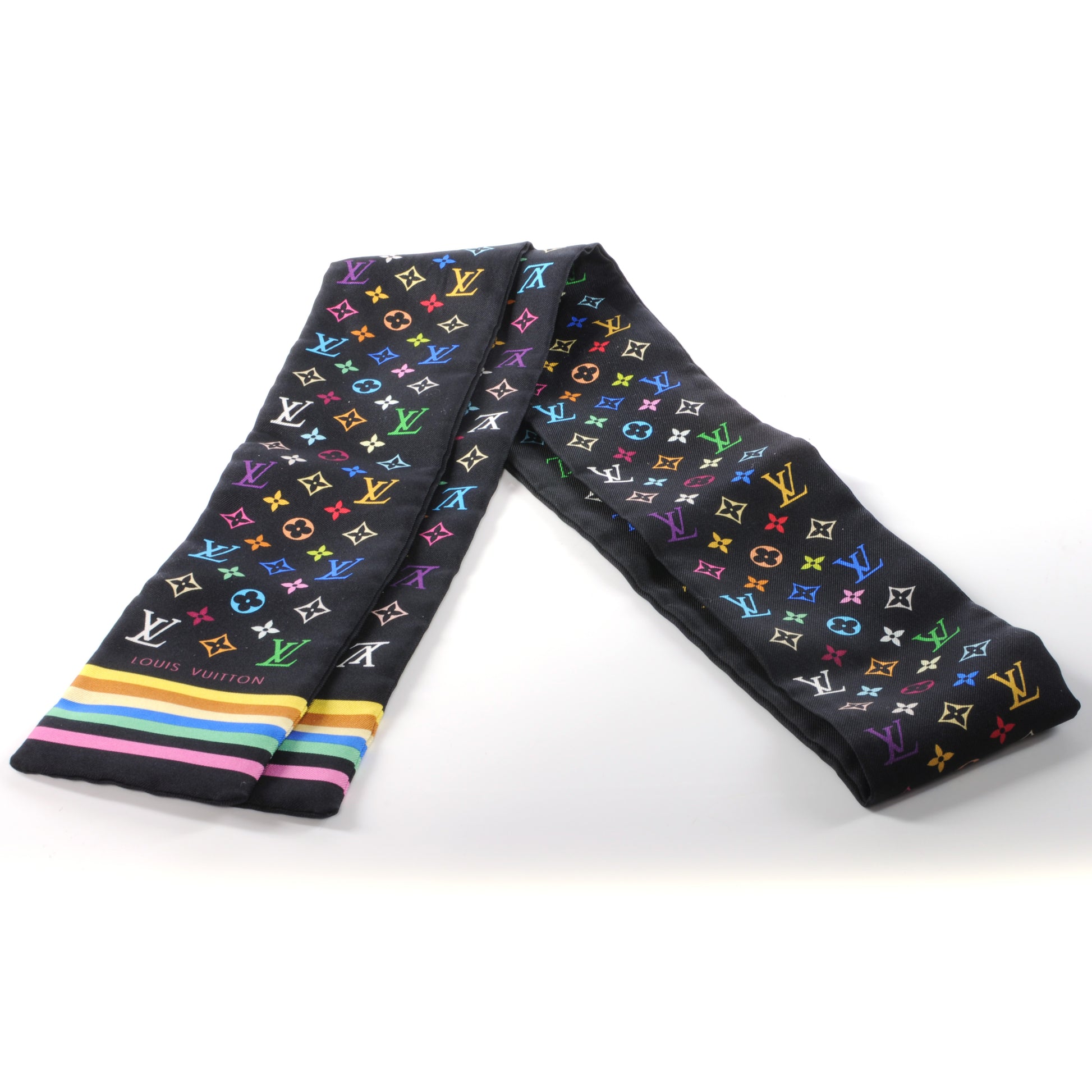 Louis Vuitton Silk Monogram Multicolor Bandeau Black 1 of 4