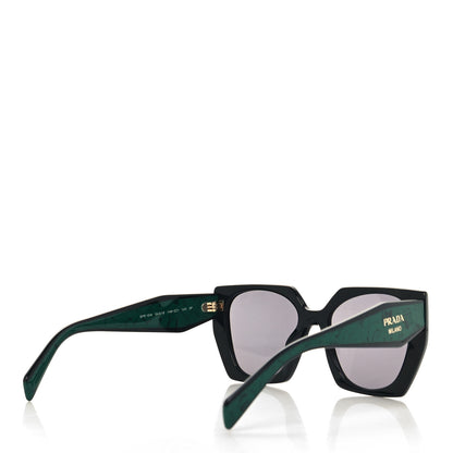 Prada Acetate Marble Effect Geometric Sunglasses SPR 15W Black Green 5 of 7