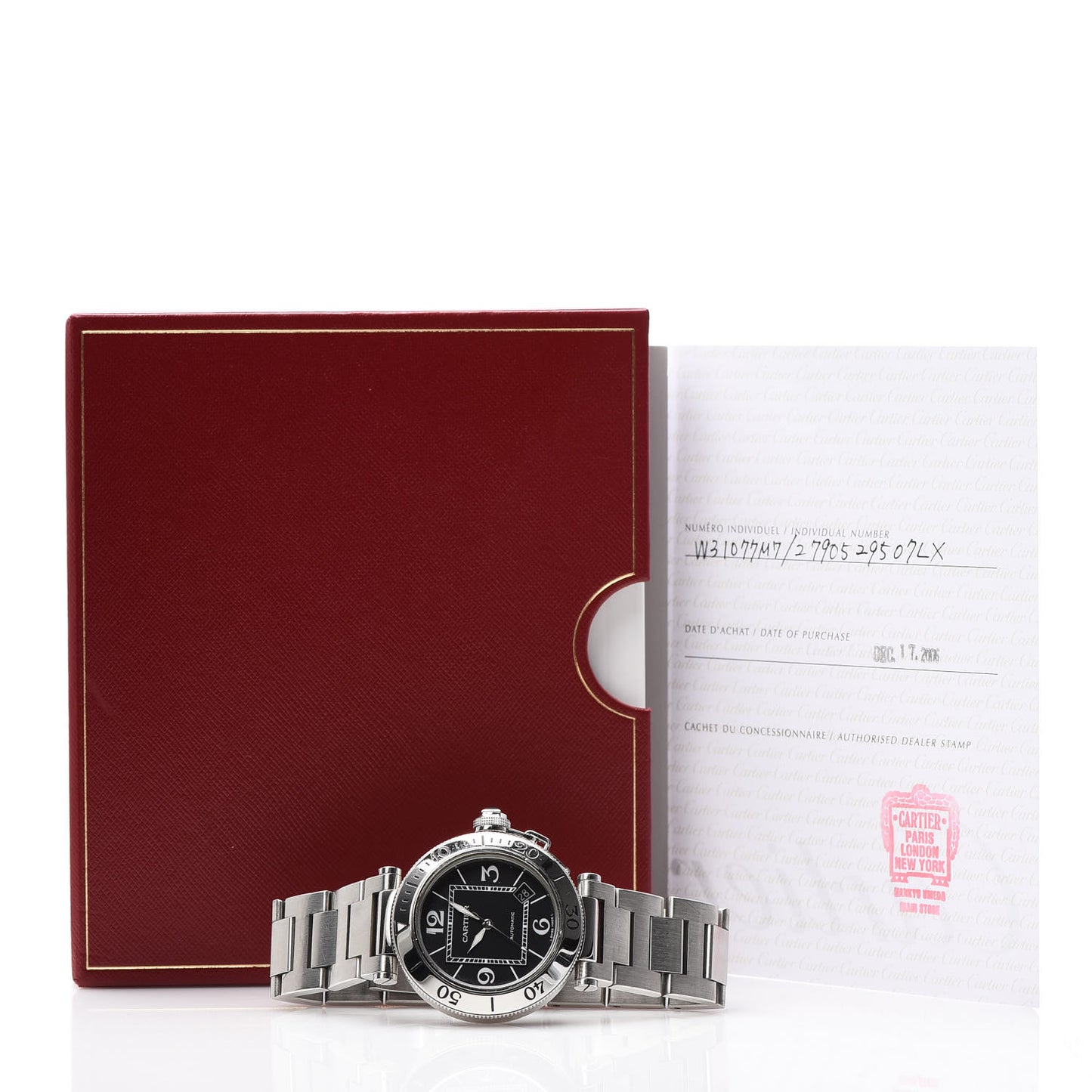 Stainless Steel 40mm Pasha C Seatimer Automatic Watch Black