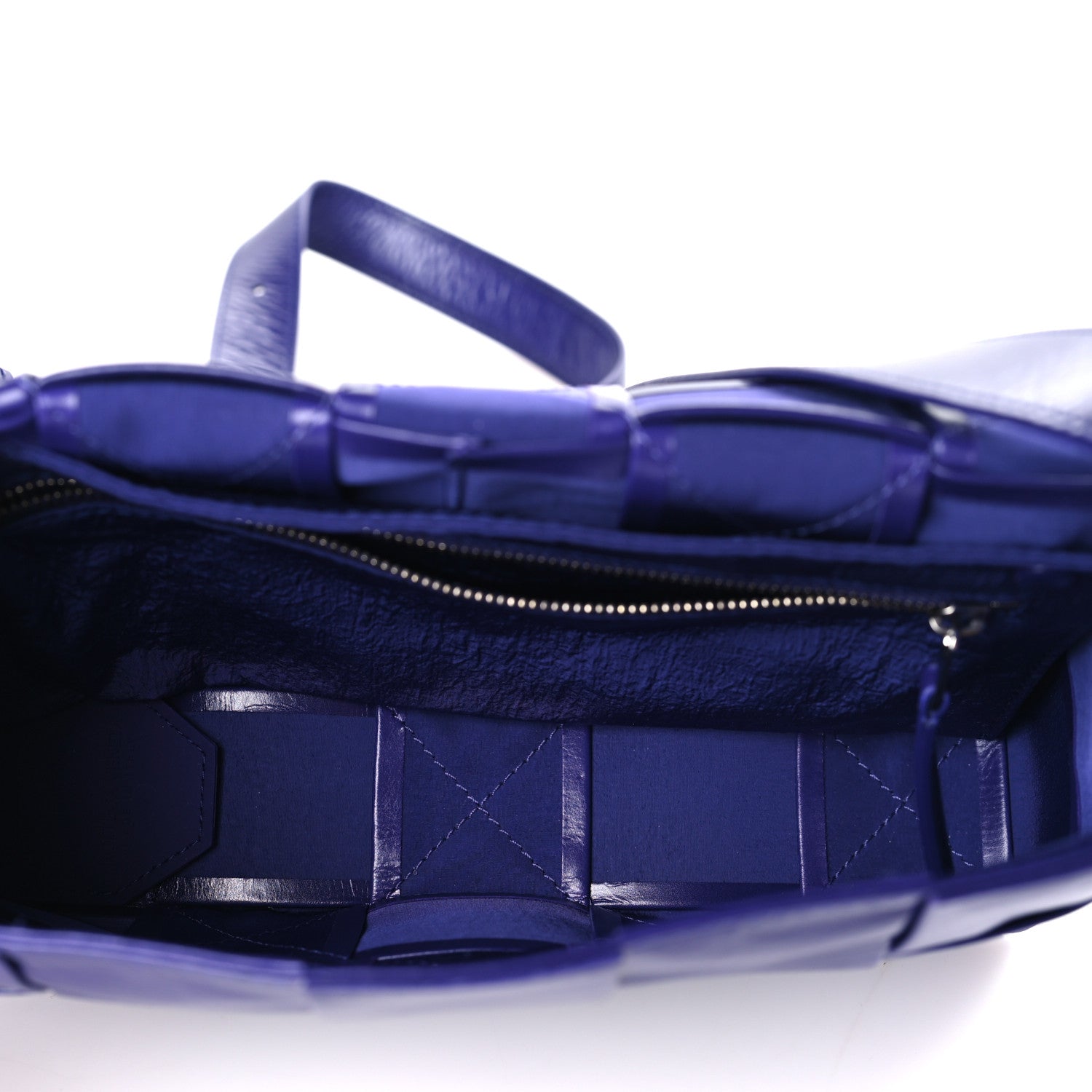 Bottega Veneta Paper Calfskin Maxi Intreccio Cassette Crossbody Bag Blue 5 of 9