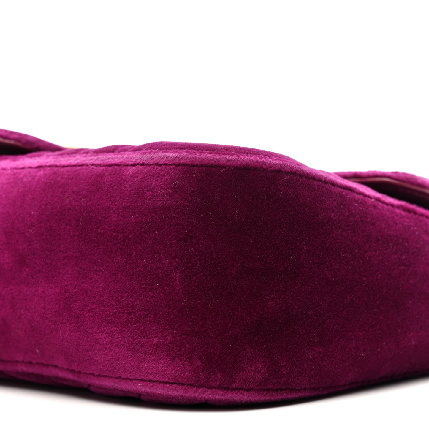 Velvet Matelasse Small GG Marmont Shoulder Bag Fuchsia Violet Cyclamen