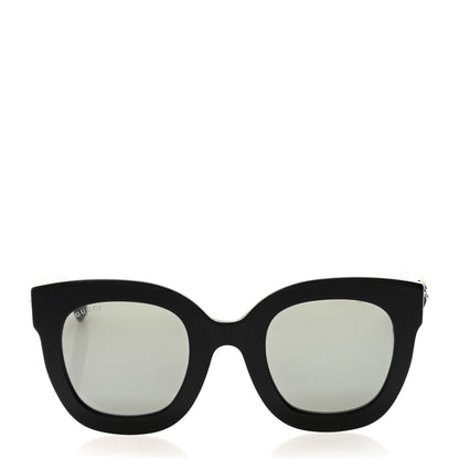 Gucci Acetate Crystal Star Round Frame Sunglasses GG0208S Black 2 of 10