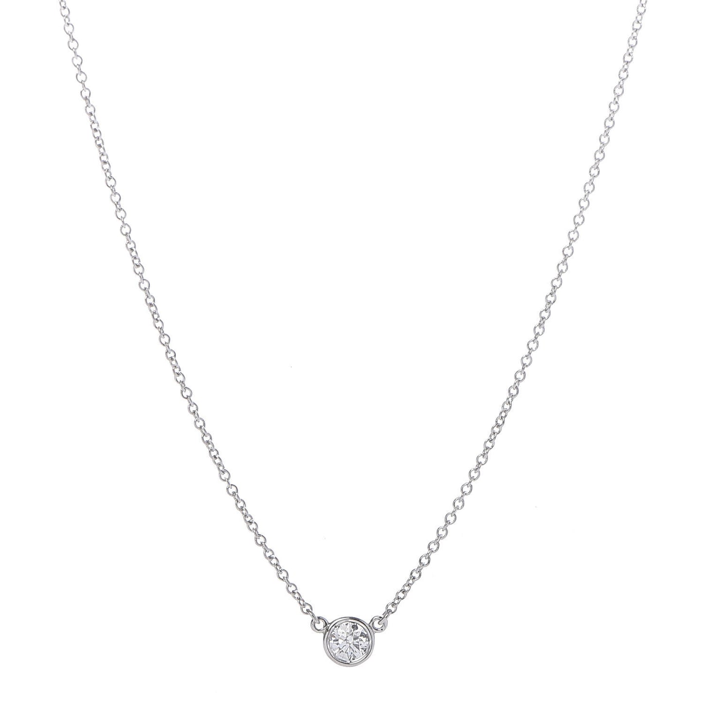 Platinum Diamond .20ct Elsa Peretti Diamonds by the Yard Pendant Necklace
