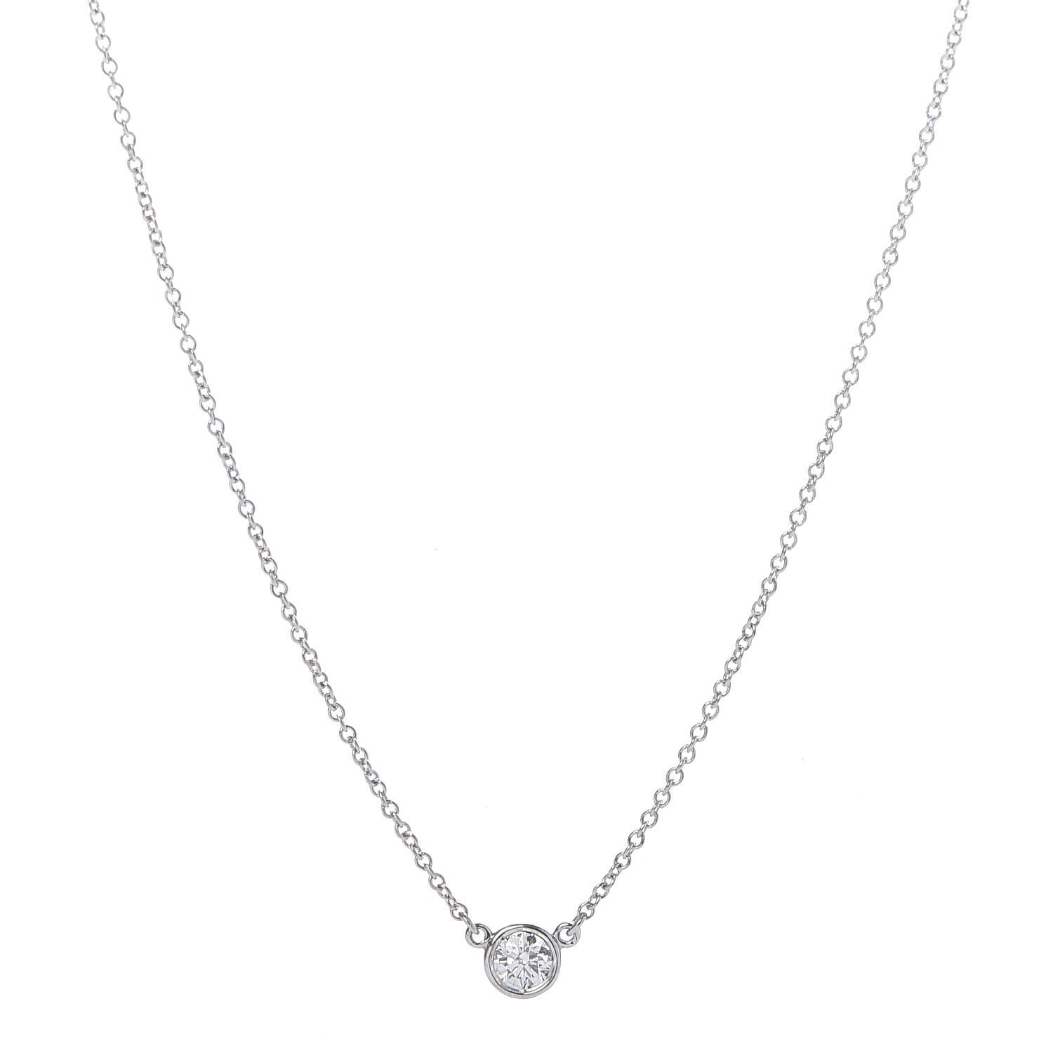 Tiffany Platinum Diamond .20ct Elsa Peretti Diamonds by the Yard Pendant Necklace 4 of 6