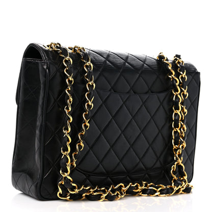 Chanel Lambskin Quilted XL Jumbo Single Flap Black 4 of 18
