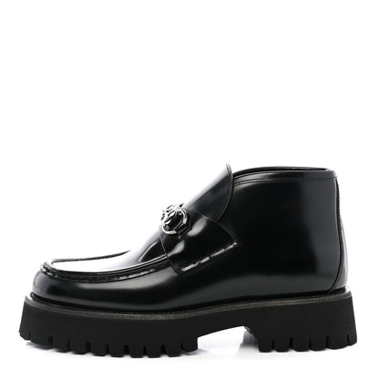 Gucci Cordovan Lux Womens Horsebit Platform Ankle Boots 38.5 Black 1 of 10