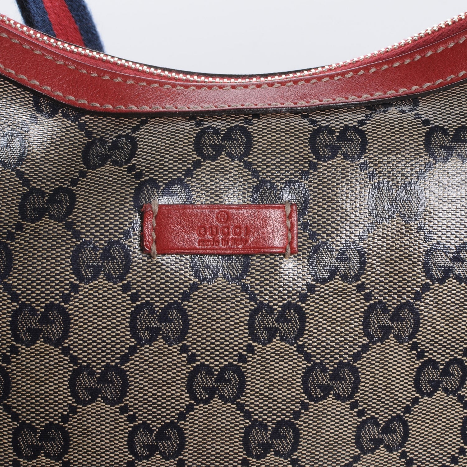 Gucci Crystal Monogram Web Medium Half Moon Hobo Navy 5 of 8