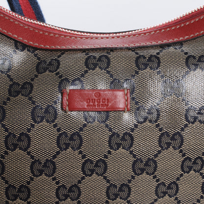 Gucci Crystal Monogram Web Medium Half Moon Hobo Navy 5 of 8