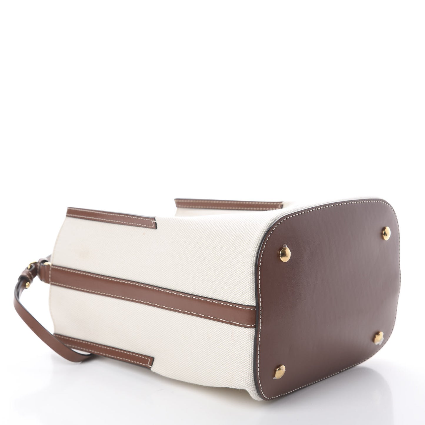 Canvas Cotton Small Peggy Bucket Bag Natural Gold