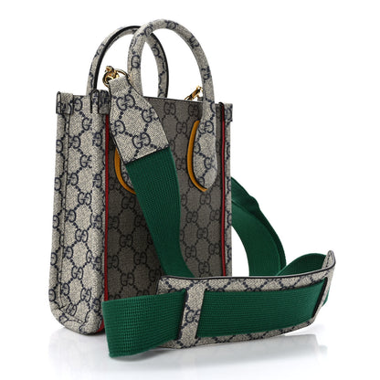 Gucci GG Supreme Monogram Exquisite Mini Vertical Tote Beige Ebony Blue Crop Live Red 3 of 9