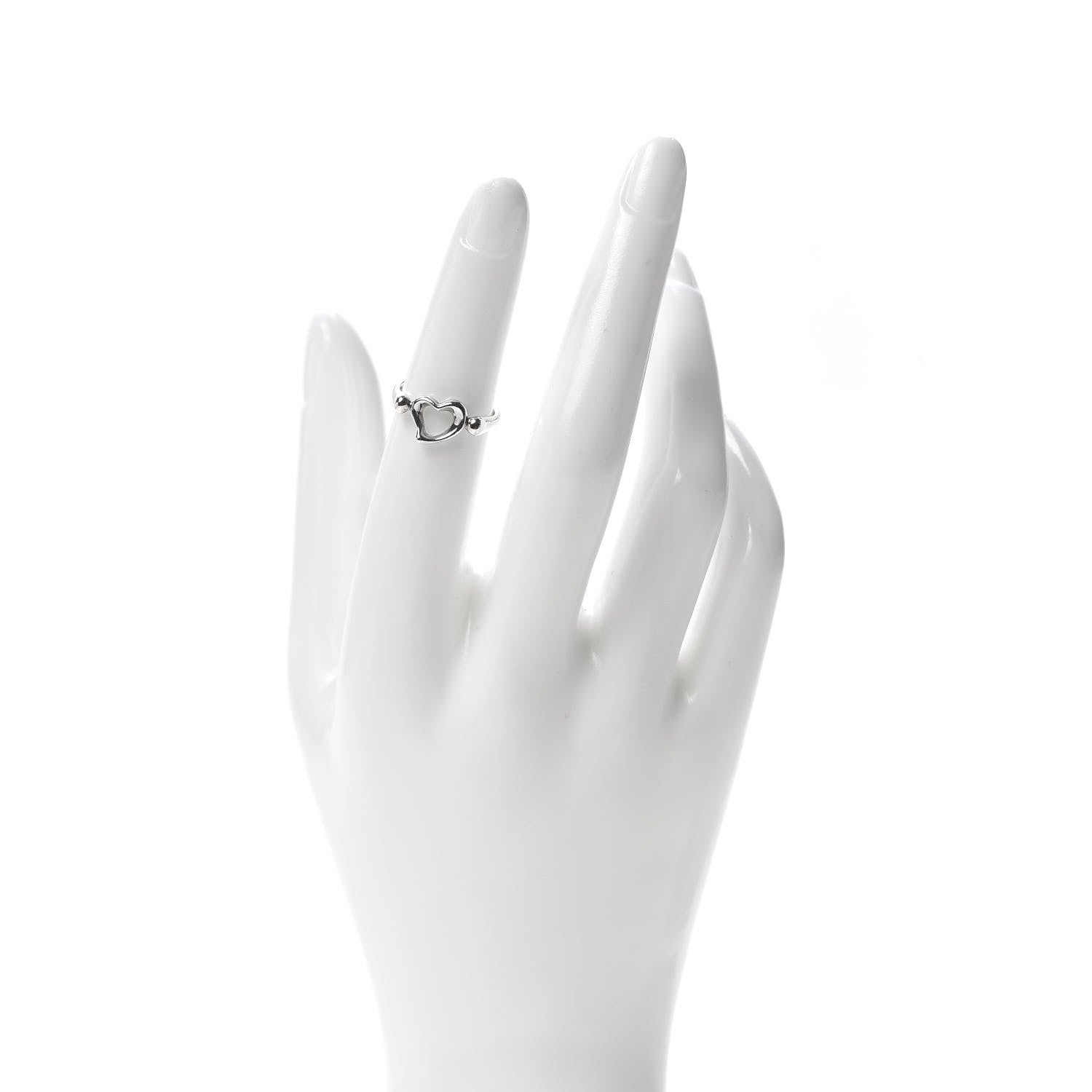 Tiffany Sterling Silver Elsa Peretti Open Heart Ring 48 4.5 2 of 5