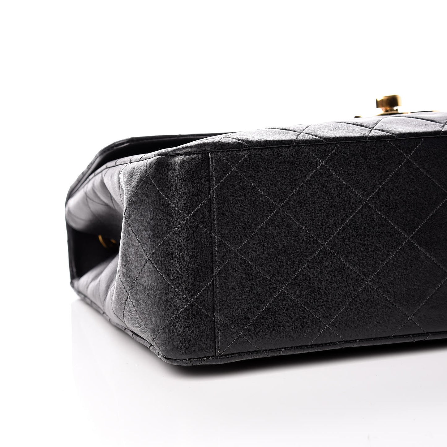 Lambskin Quilted XL Jumbo Single Flap Black