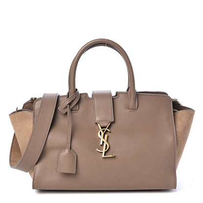 Saint Laurent Calfskin Suede Baby Monogram Downtown Cabas Taupe 1 of 12