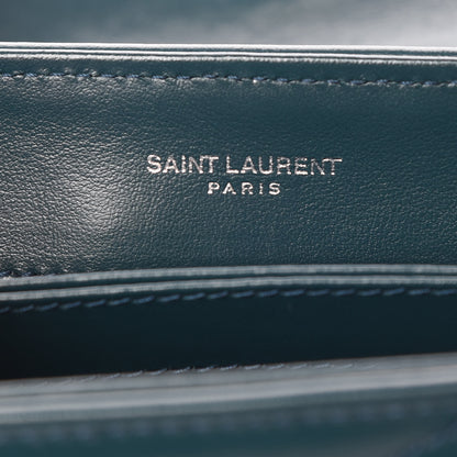 Saint Laurent Calfskin Y Quilted Monogram Toy Loulou Satchel Dark Turquoise 6 of 11