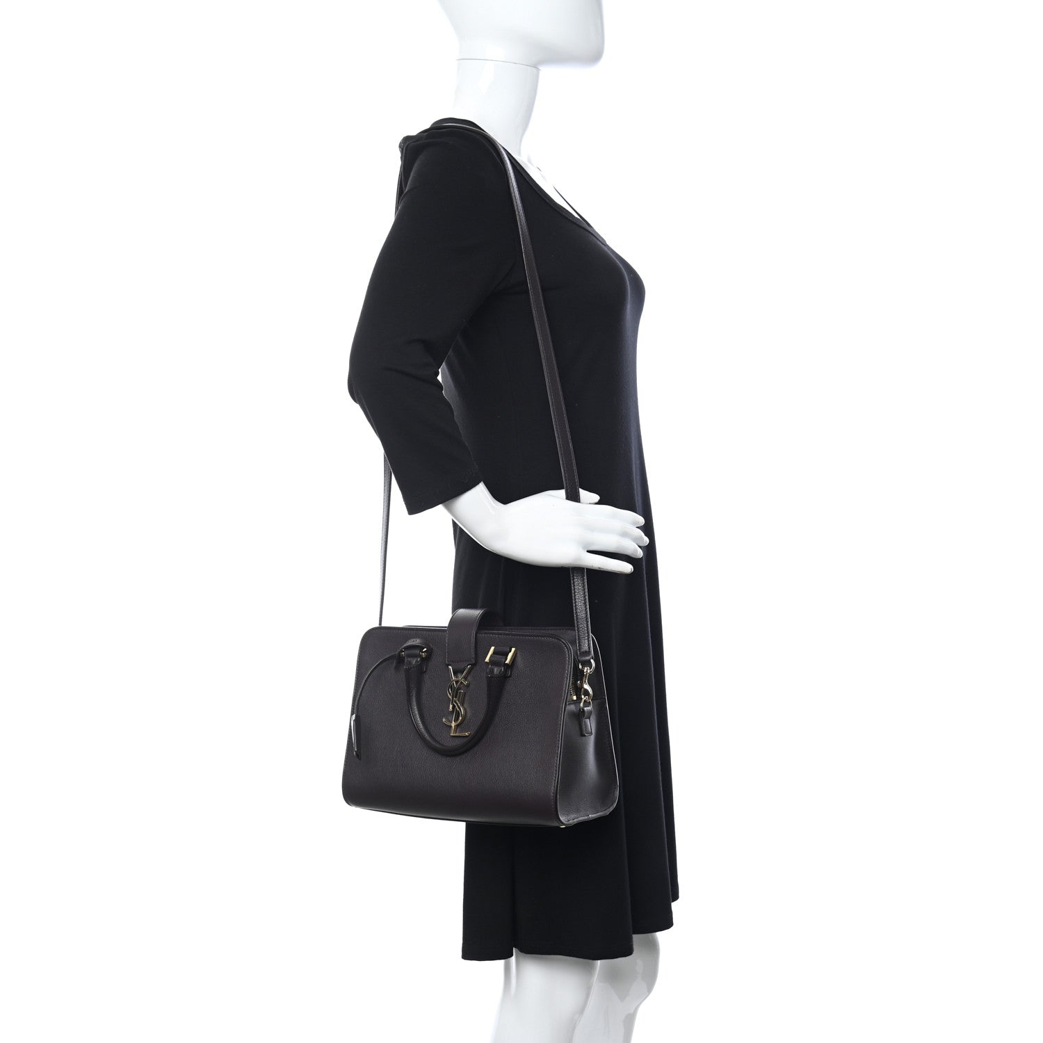 Saint Laurent Calfskin Monogram Baby Cabas Brown 2 of 10