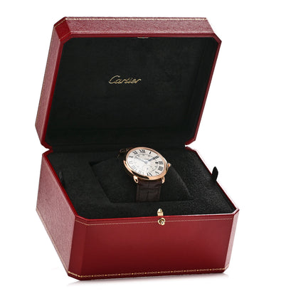 Cartier 18K Pink Gold Alligator 40mm Ronde Louis Automatic Watch Brown 5 of 5