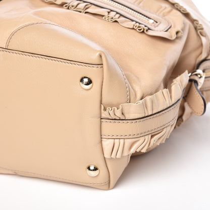 Gucci Calfskin Ruffle Medium Sabrina Boston Tote Nude 12 of 12