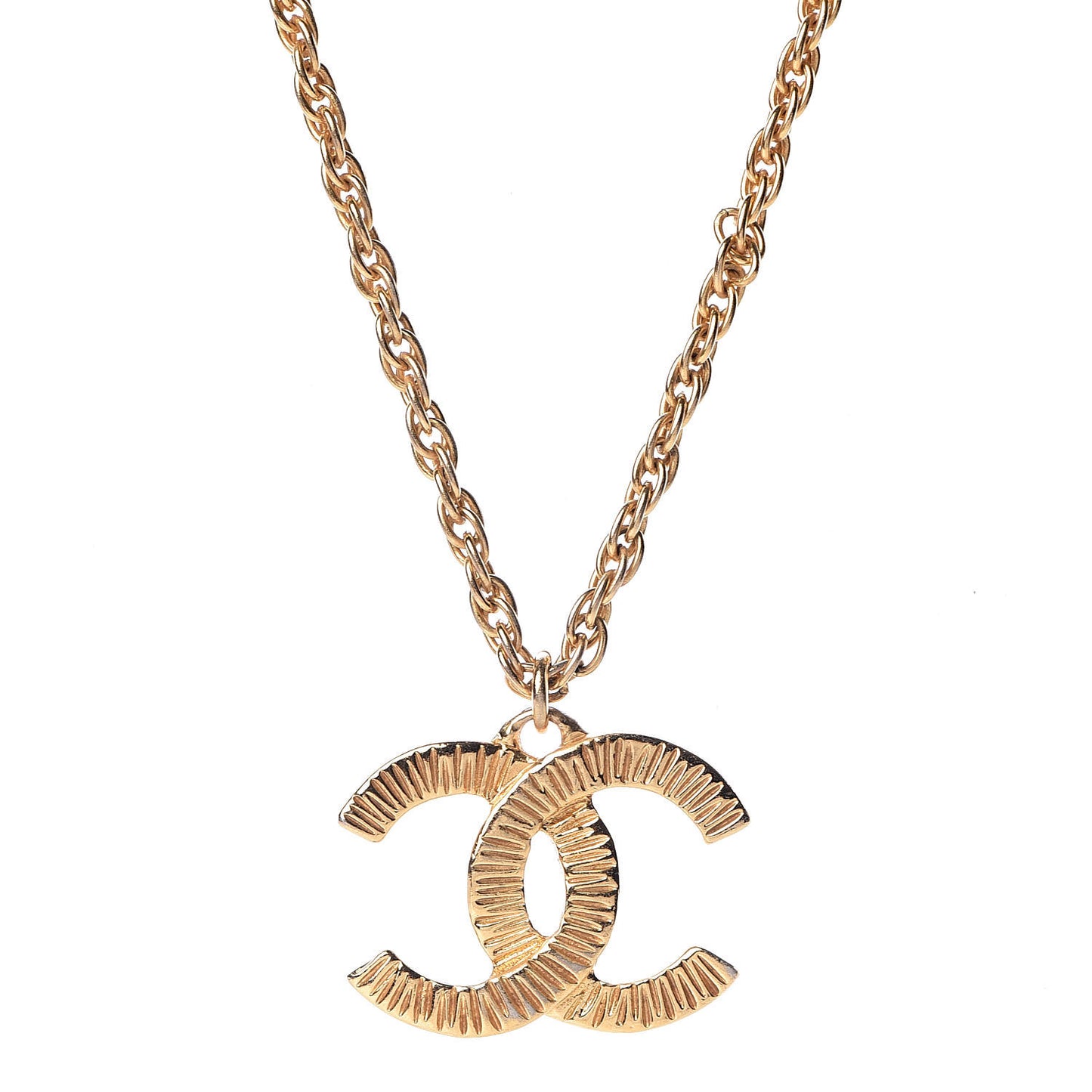 CC Short Chain Pendant Necklace Gold