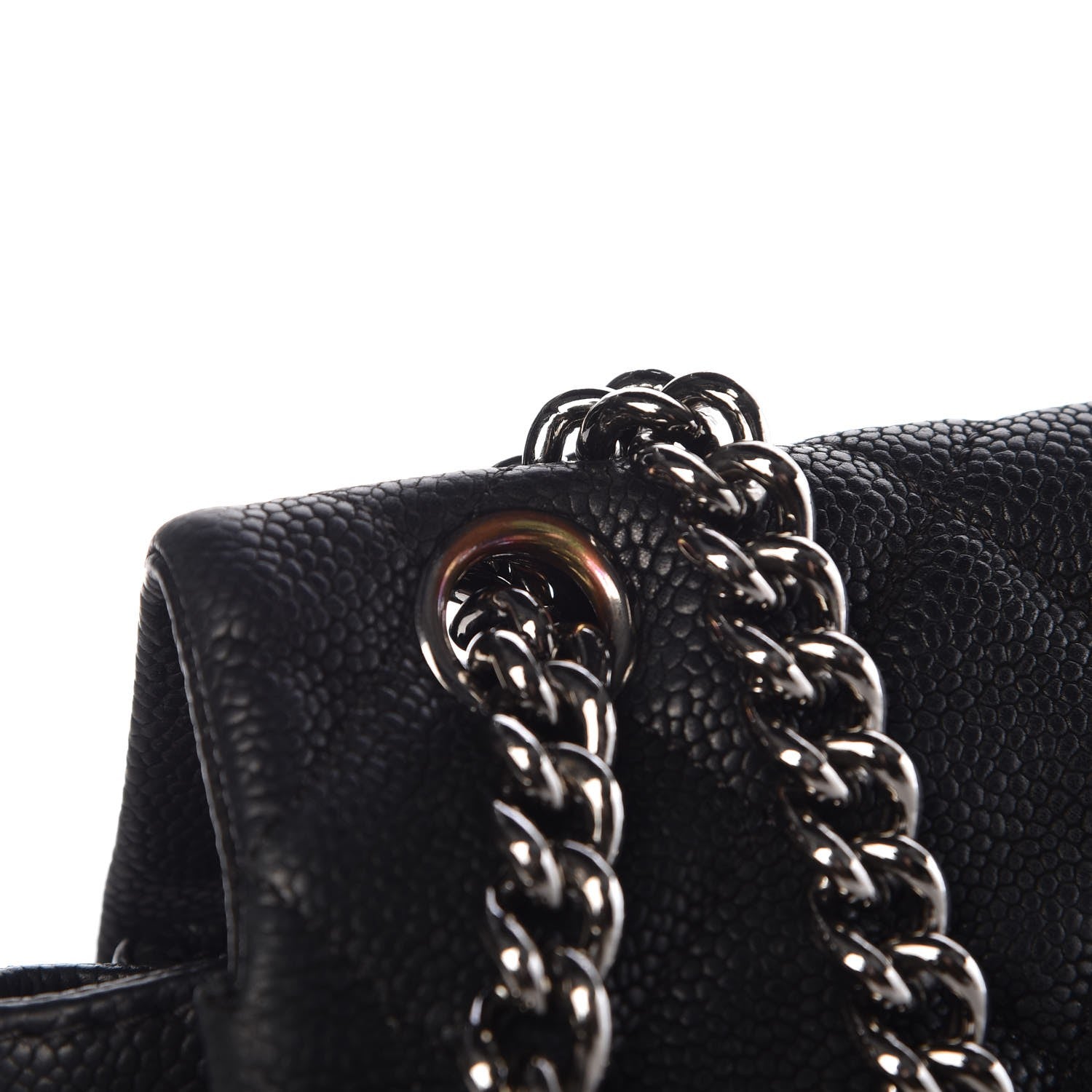 Chanel Iridescent Caviar Quilted Medium Lady Pearly Flap Black 13 of 16