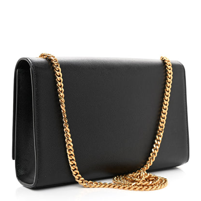 Saint Laurent Grain De Poudre Medium Classic Monogram Kate Satchel Black 3 of 8