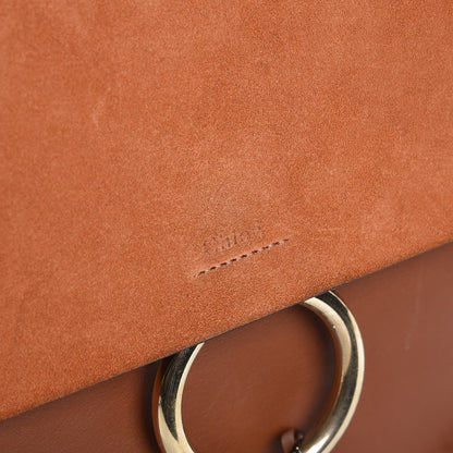 Chloe Suede Calfskin Medium Faye Shoulder Bag Tobacco 12 of 12