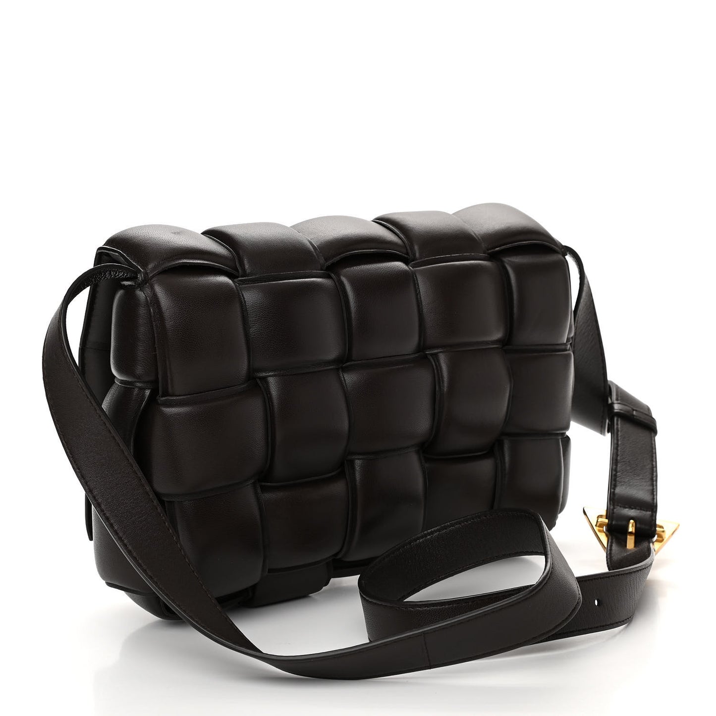 Nappa Maxi Intreccio Padded Cassette Crossbody Bag Fondente