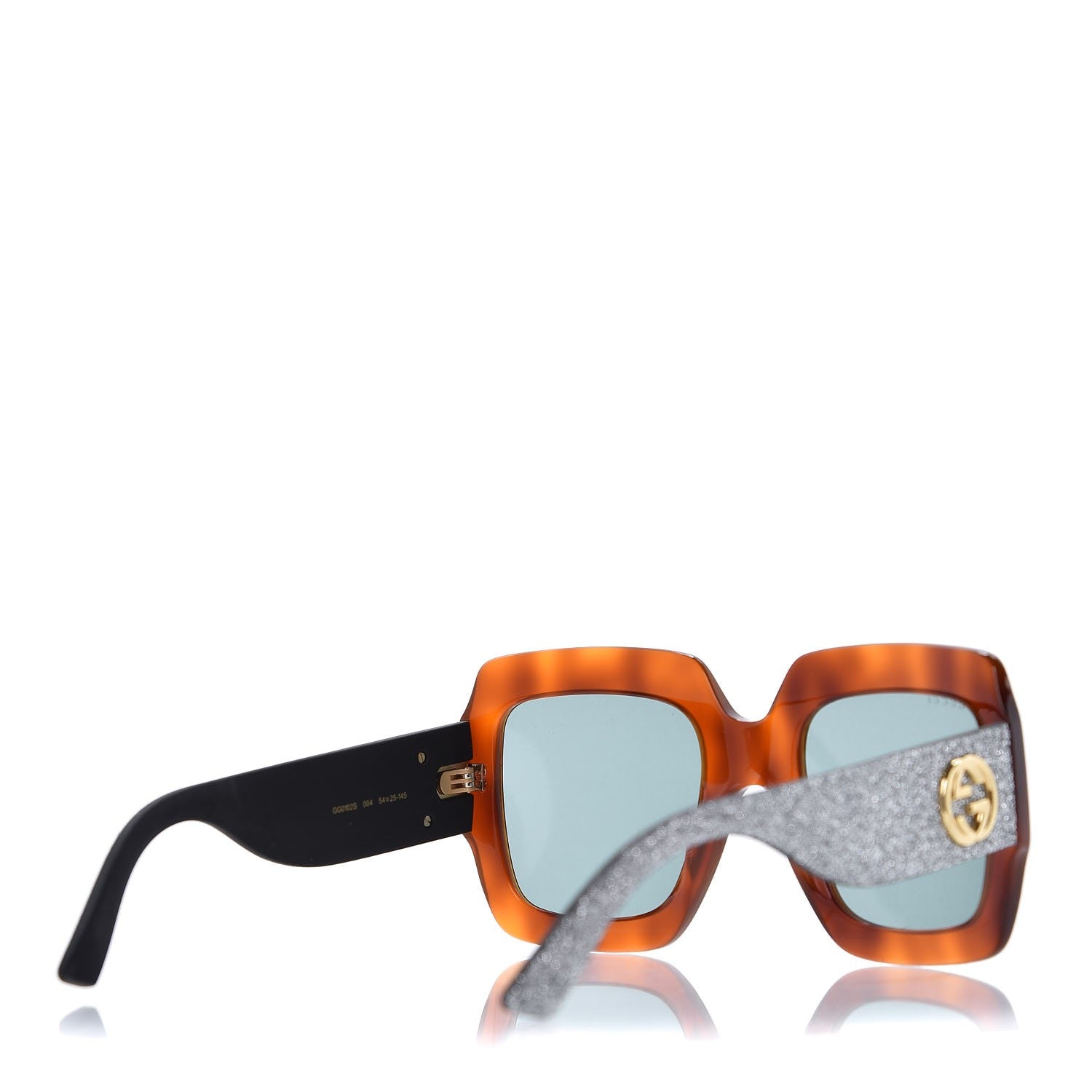 Gucci Square Frame GG0102S Sunglasses Glitter Silver Multi 4 of 8