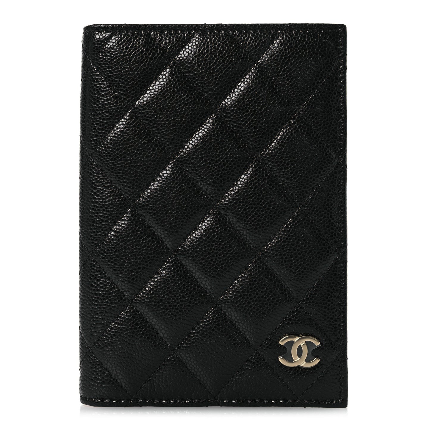 Caviar Quilted Passport Holder Black