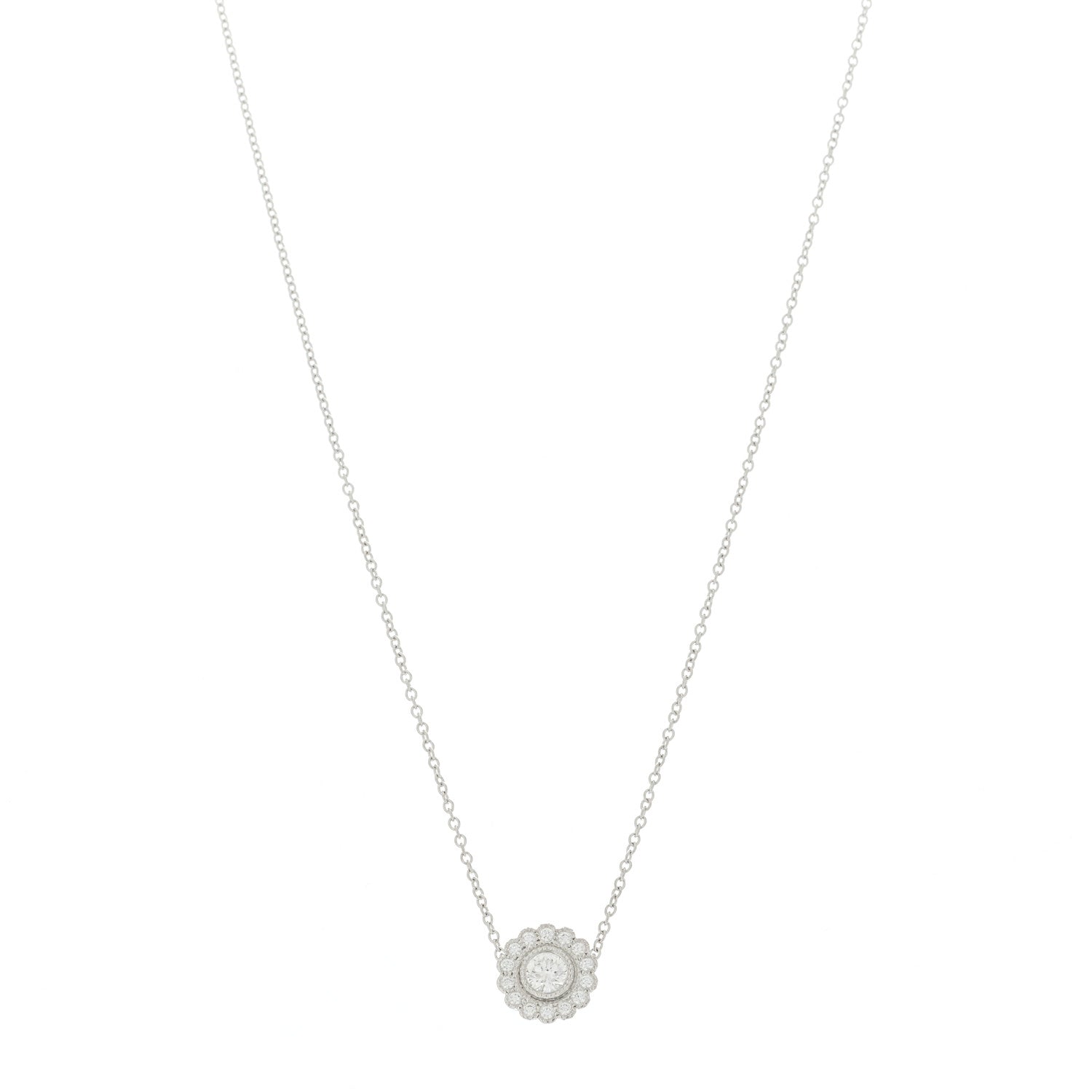 Tiffany Platinum Diamond Enchant Flower Pendant Necklace 1 of 6