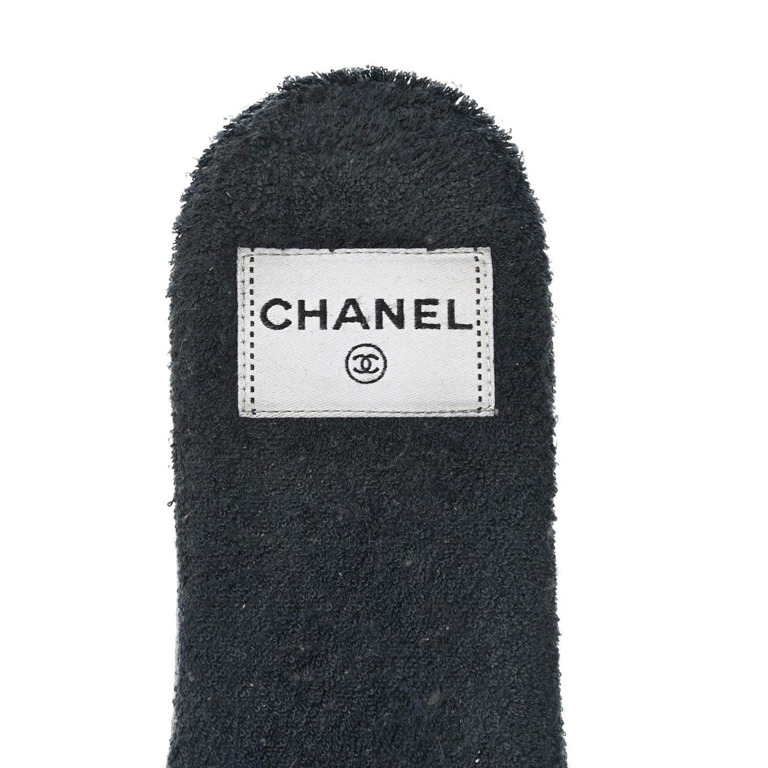Chanel Terry CC Flat Mules Sandals 40 Black 7 of 11