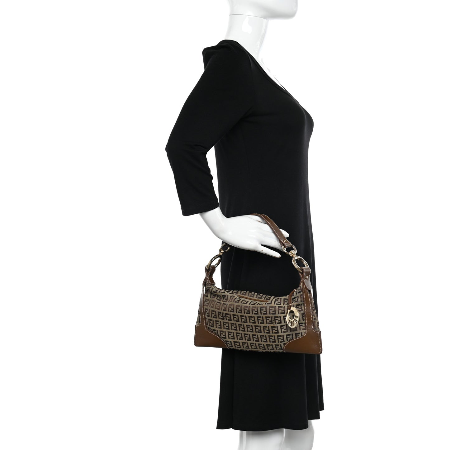 Zucchino Cuoio Small Chef Pocket Shoulder Bag Mogano Panna Fango