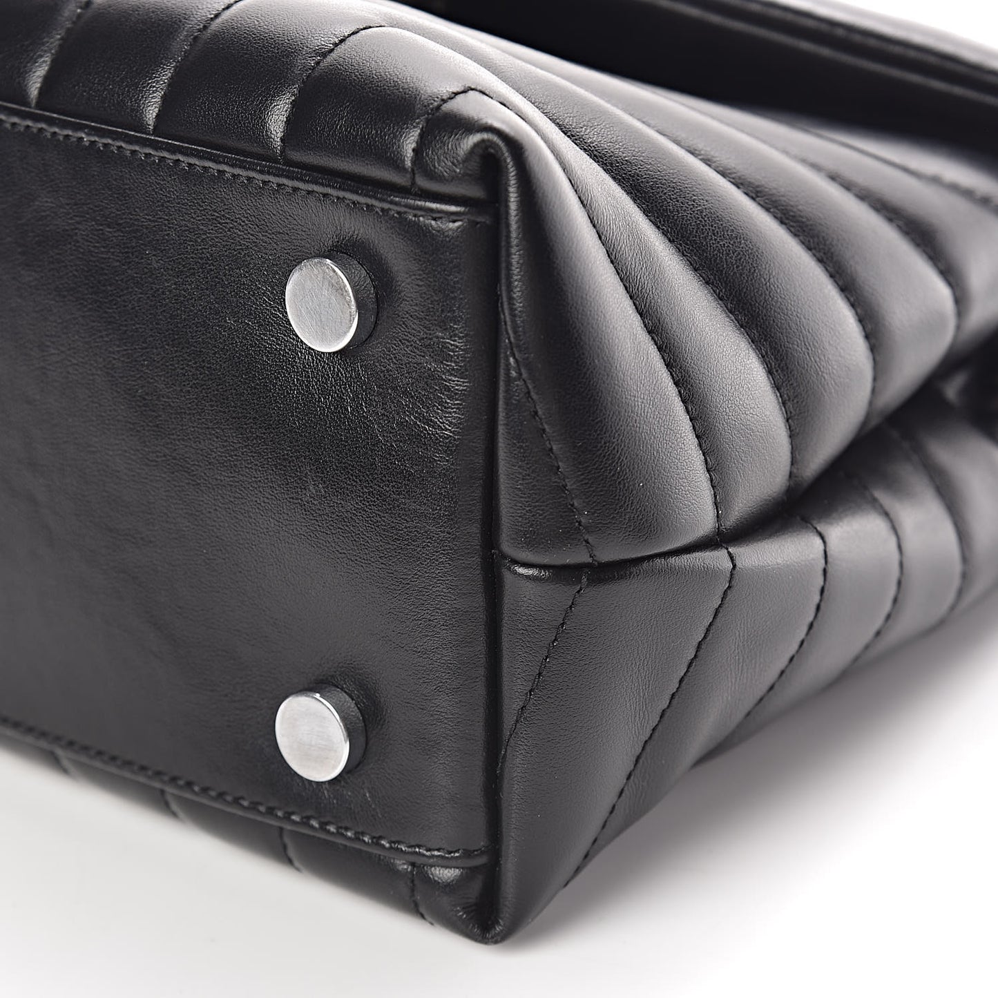 Calfskin Y Quilted Monogram Medium Loulou Satchel Black