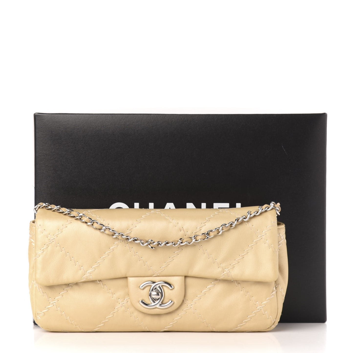 Calfskin Ultimate Stitch Flap Gold
