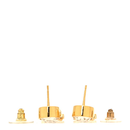 Chanel Crystal Tag Drop Earrings Gold 3 of 5