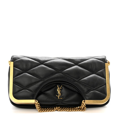Saint Laurent Lambskin Quilted Cerniera Shoulder Bag Black 1 of 9