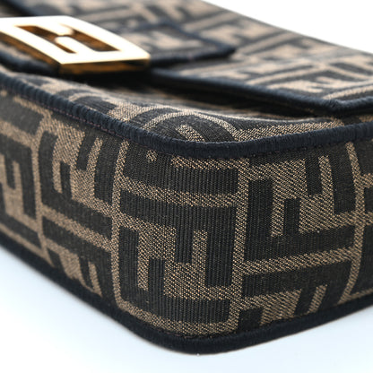 Fendi Fabric Jacquard FF 1974 Medium Baguette Tobacco Moro Black 10 of 10