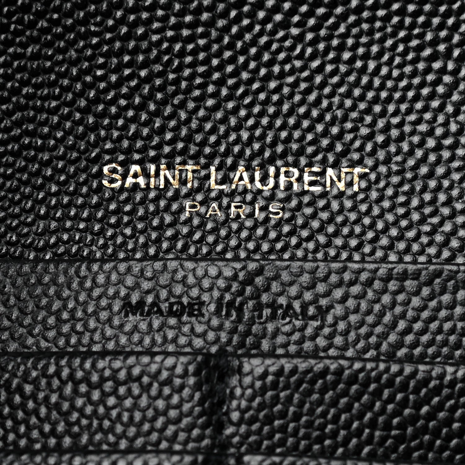 Saint Laurent Grain De Poudre Matelasse Chevron Monogram Flap Wallet Black 6 of 7