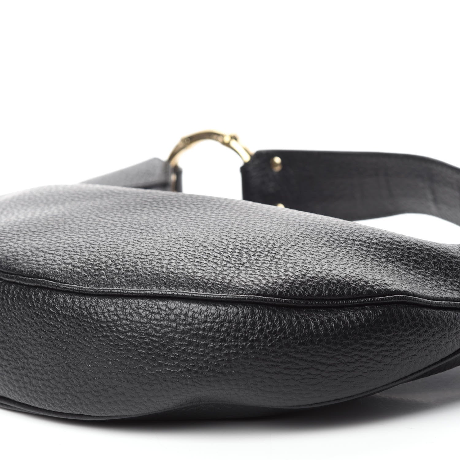 Gucci Calfskin Half Moon Bamboo Ring Hobo Black 7 of 10
