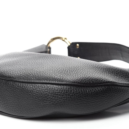 Gucci Calfskin Half Moon Bamboo Ring Hobo Black 7 of 10