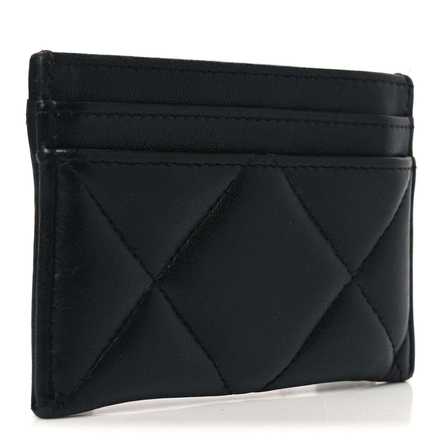 Chanel Lambskin Quilted Chanel 19 Card Holder Black 3 of 9