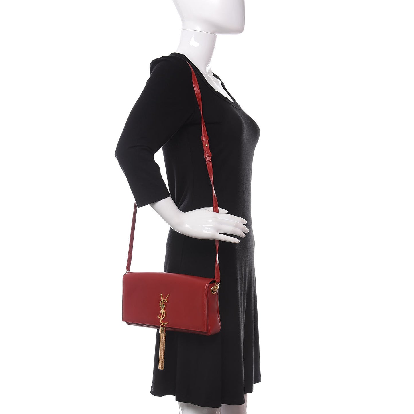 Lambskin Monogram Tassel Kate 99 Rouge Eros