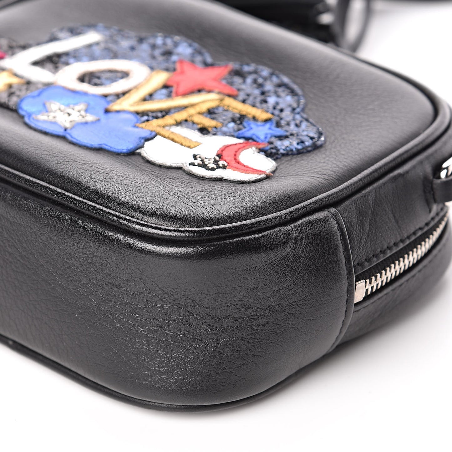 Calfskin Love Patchwork Blogger Bag Black